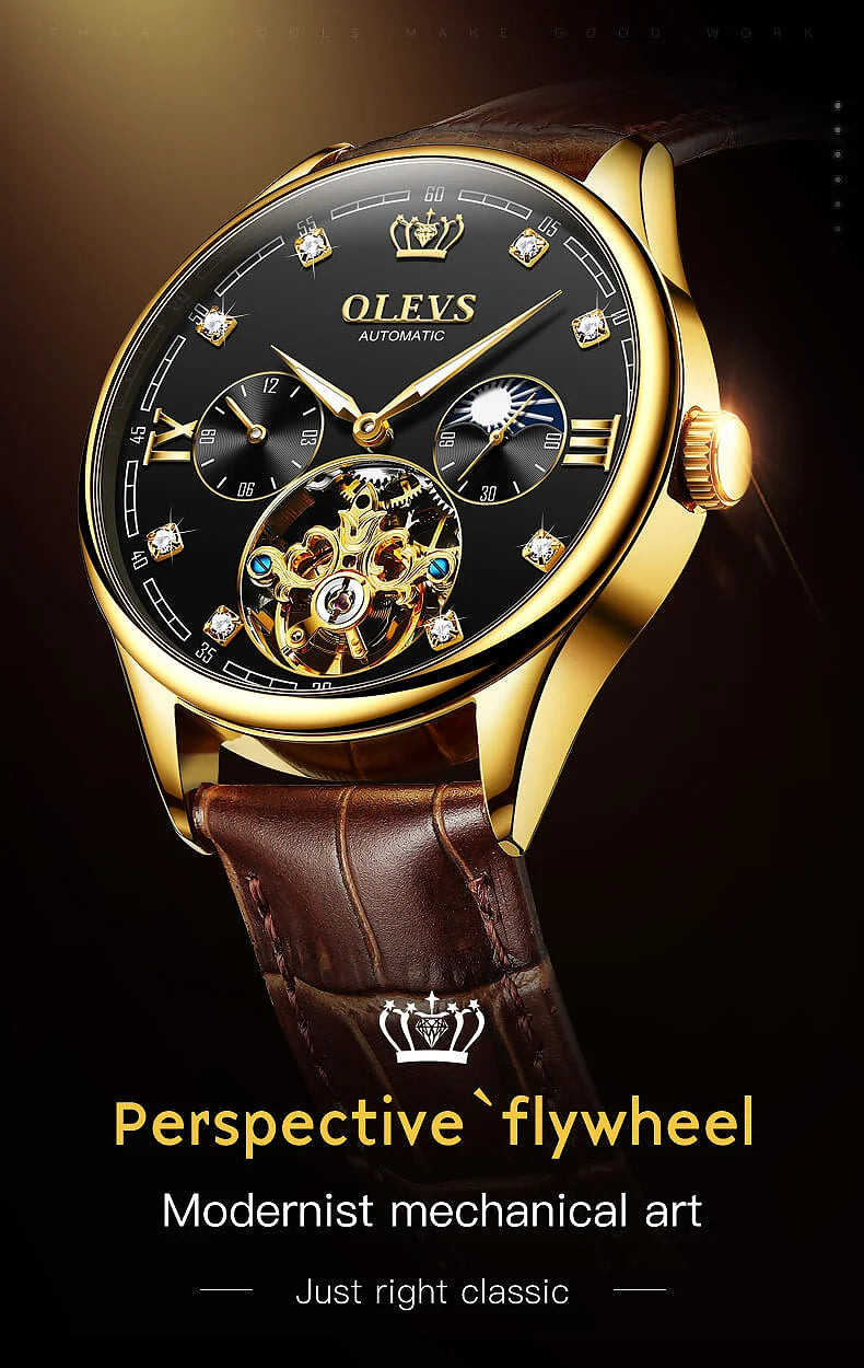 OLEVS 3601 Tourbillon skeleton luxury