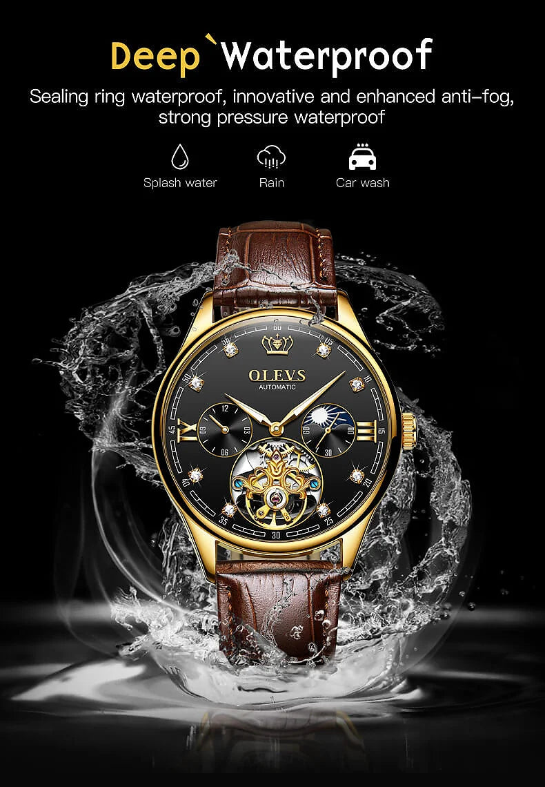 OLEVS 3601 Tourbillon skeleton luxury