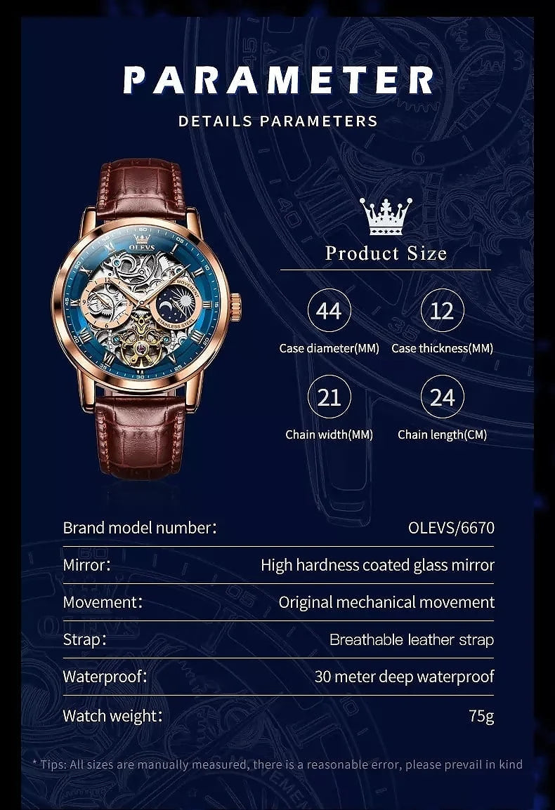 OLEVS Watch 6670 Fully Automatic Mechanical Movement