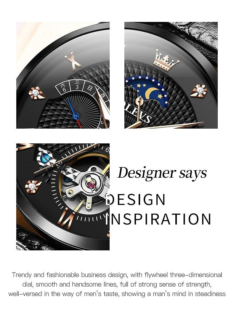 Olevs 6652 High-Quality Movement Automatic Mechanical Sports watch