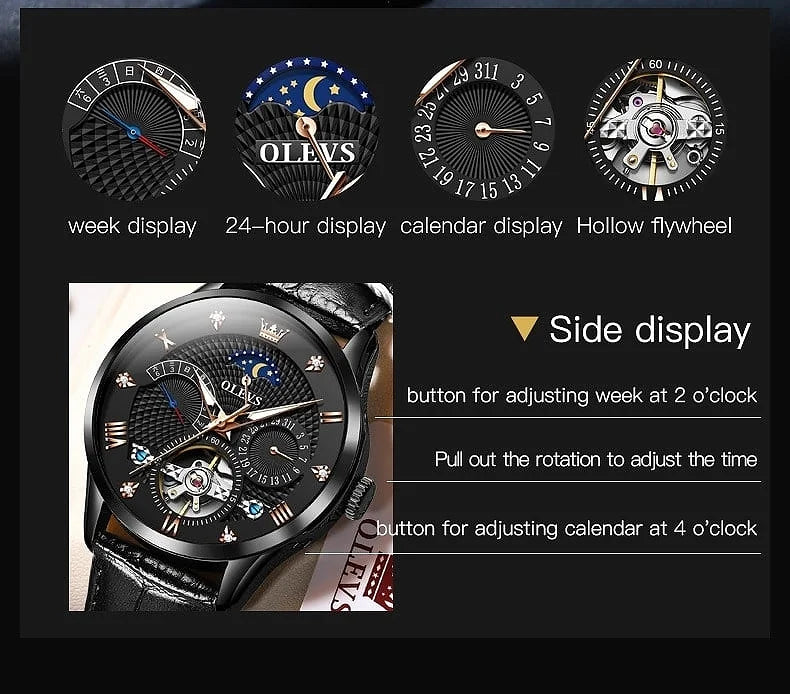 Olevs 6652 High-Quality Movement Automatic Mechanical Sports watch
